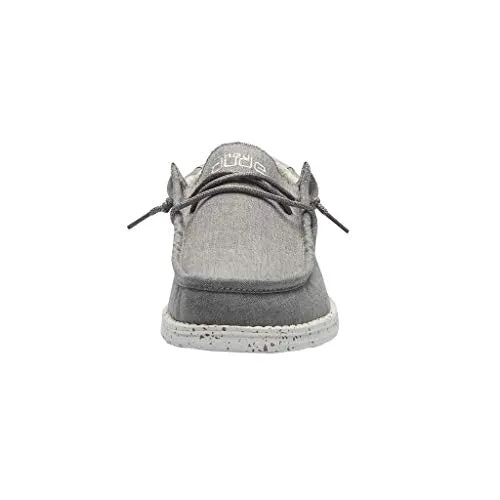 110063224 HEY DUDE WALLY CHAMBRAY FROST LOAFERS SIZE 12 CHAMBRAY FROST GREY - Like New