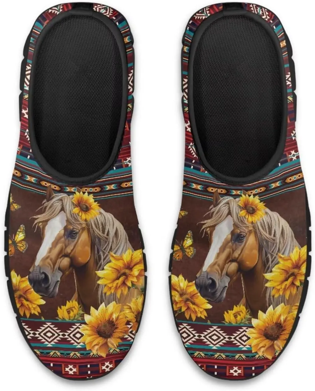 3D Horse Printed Men’s Slip On Loafers Trendy Art Painted Leisure Dressy Sneakers Flat Lightweight Walking Shoes