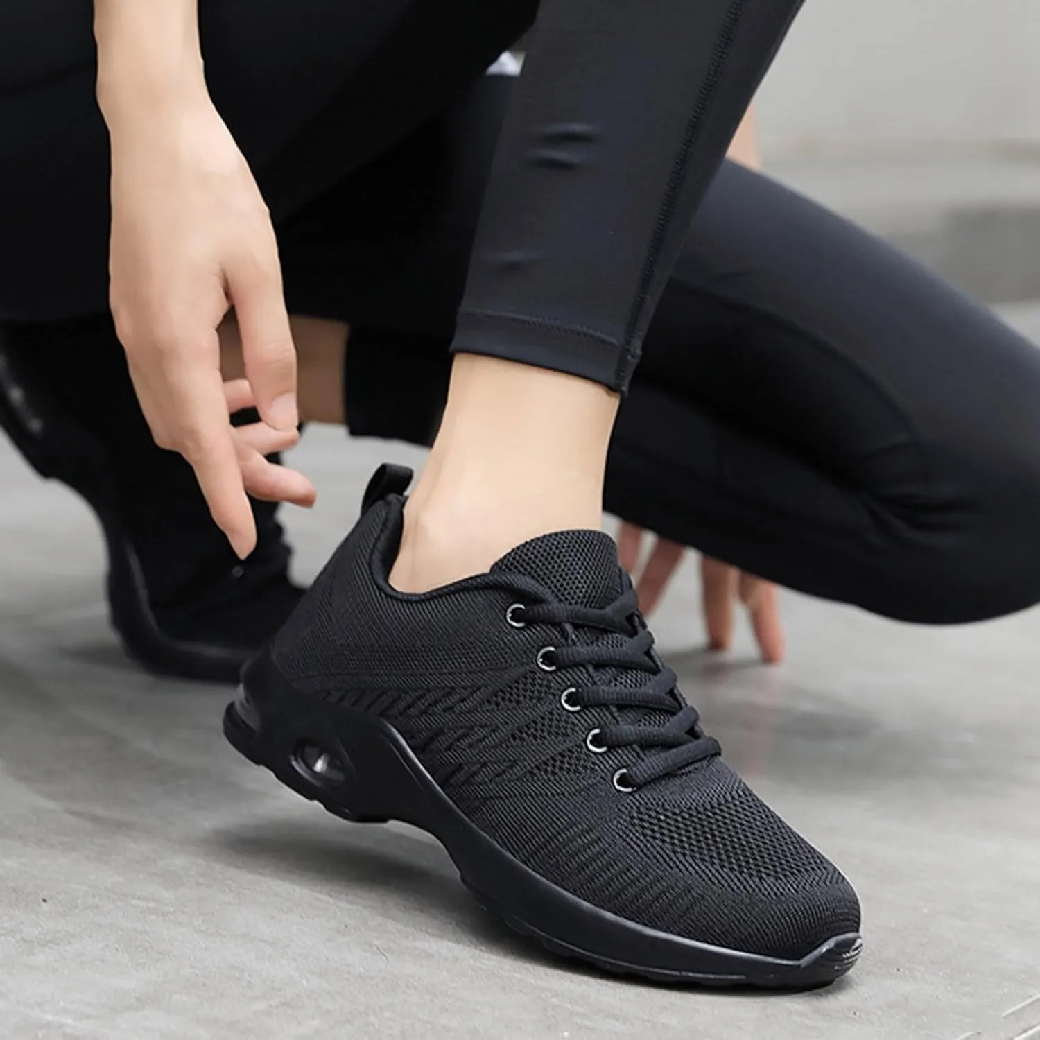 Air Cushion Sole Sneakers for Women Lightweight Casual Sneakers for Gym Travel Work Arch Support Walking Shoe