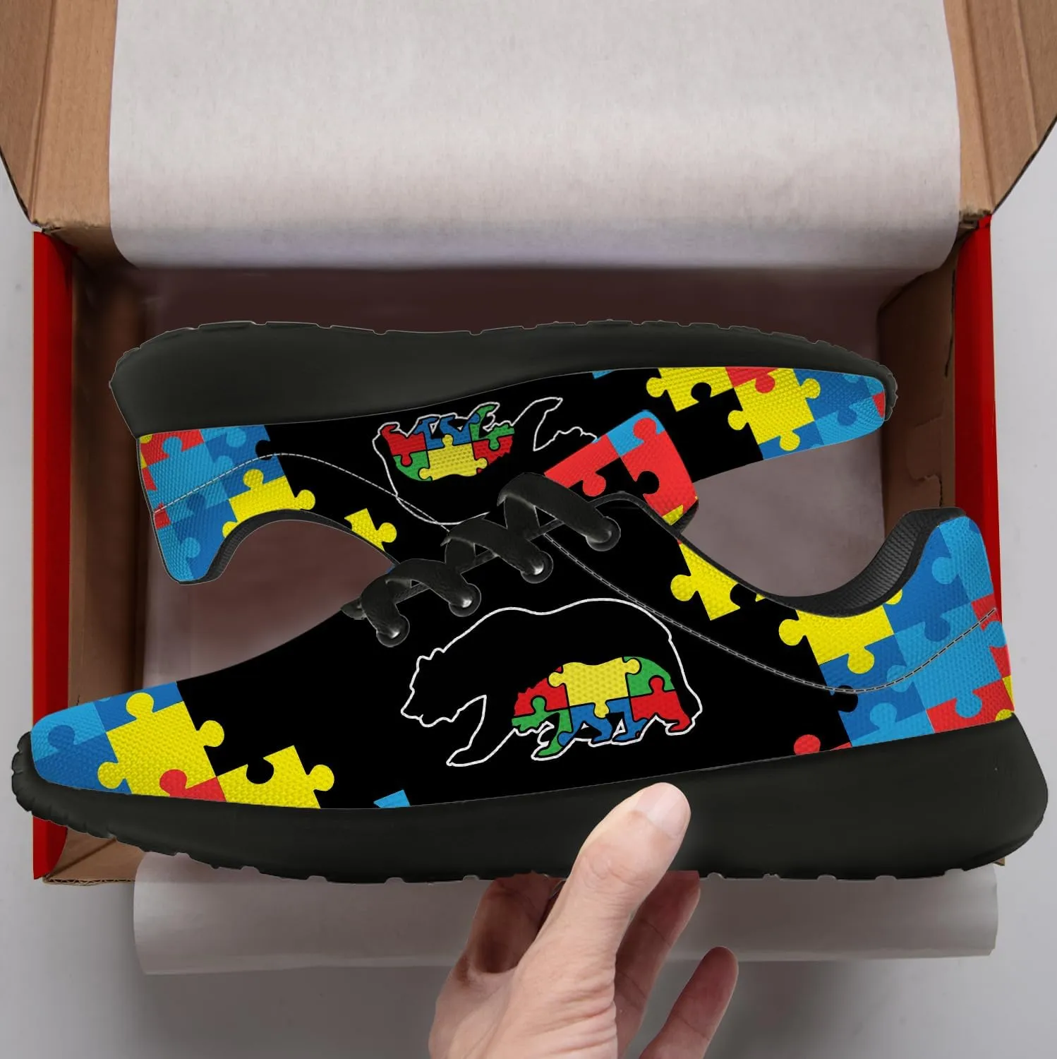 Autism Shoes for Women Men Running Shoes Lightweight Tennis Sneakers Gifts for Him Her