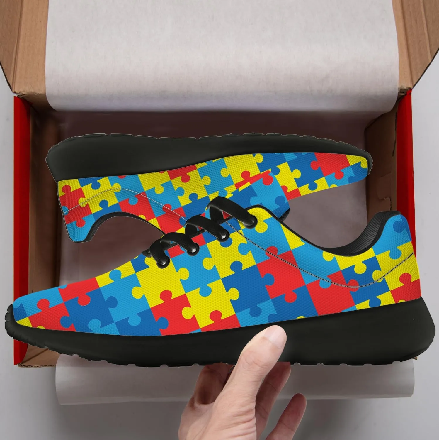 Autism Shoes for Women Men Running Shoes Lightweight Tennis Sneakers Gifts for Him Her