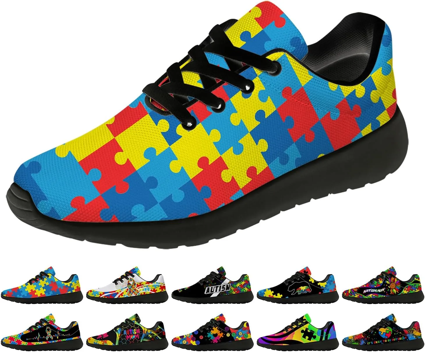 Autism Shoes for Women Men Running Shoes Lightweight Tennis Sneakers Gifts for Him Her