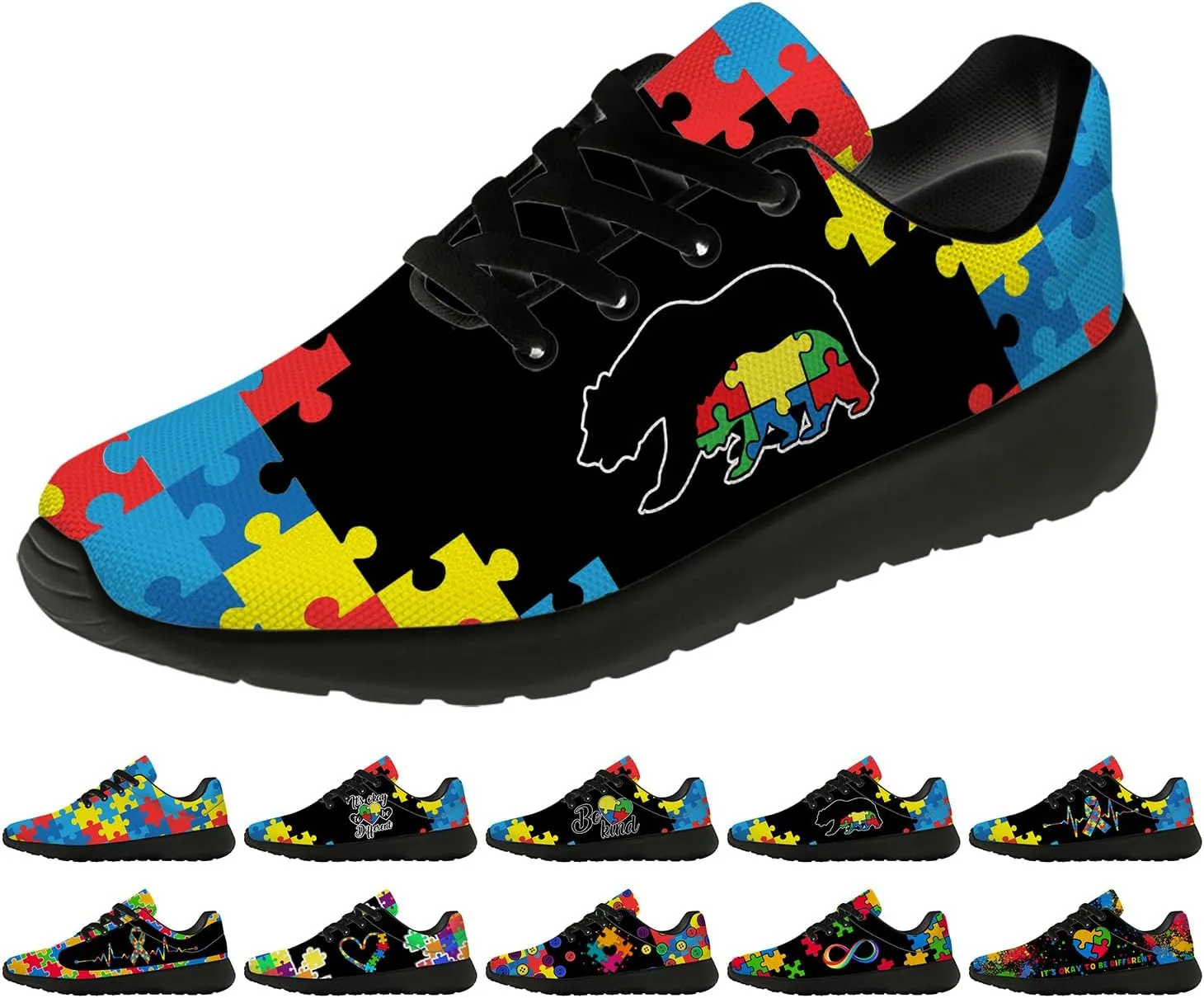 Autism Shoes for Women Men Running Shoes Lightweight Tennis Sneakers Gifts for Him Her