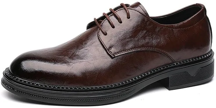 Classic Men's Leather Dress Shoes Mens Retro Formal Business Oxfords Men Casual Wedding Derby Shoe