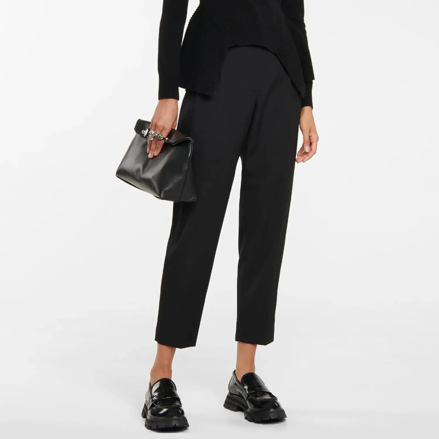 C.Paravano Chunky Loafers for Women: Comfortable Platform Loafers with Lug Sole in Black, Exquisite Print