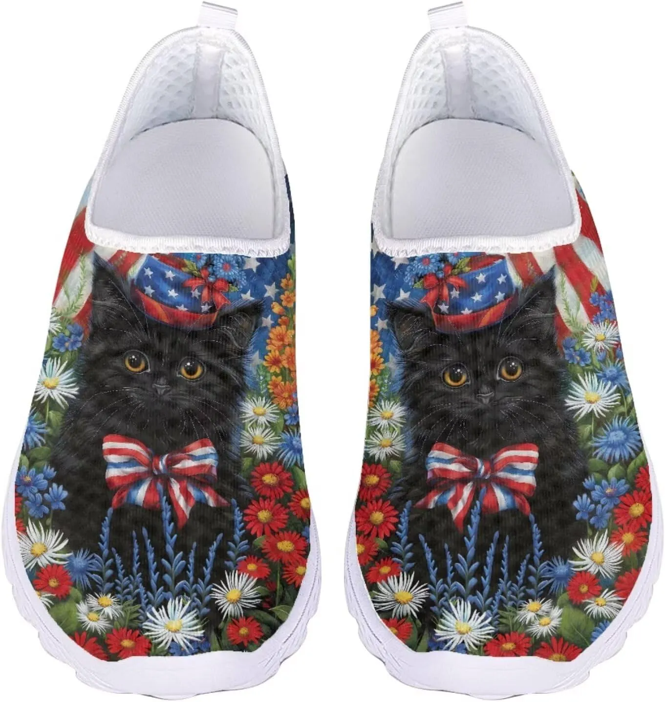 Jeiento Halloween Shoes for Women Men Halloween Party Walking Running Sneaker Shoes Slip-On Breathable Mesh Workout Fashion Shoes