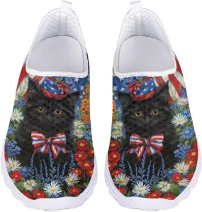 Jeiento Halloween Shoes for Women Men Halloween Party Walking Running Sneaker Shoes Slip-On Breathable Mesh Workout Fashion Shoes