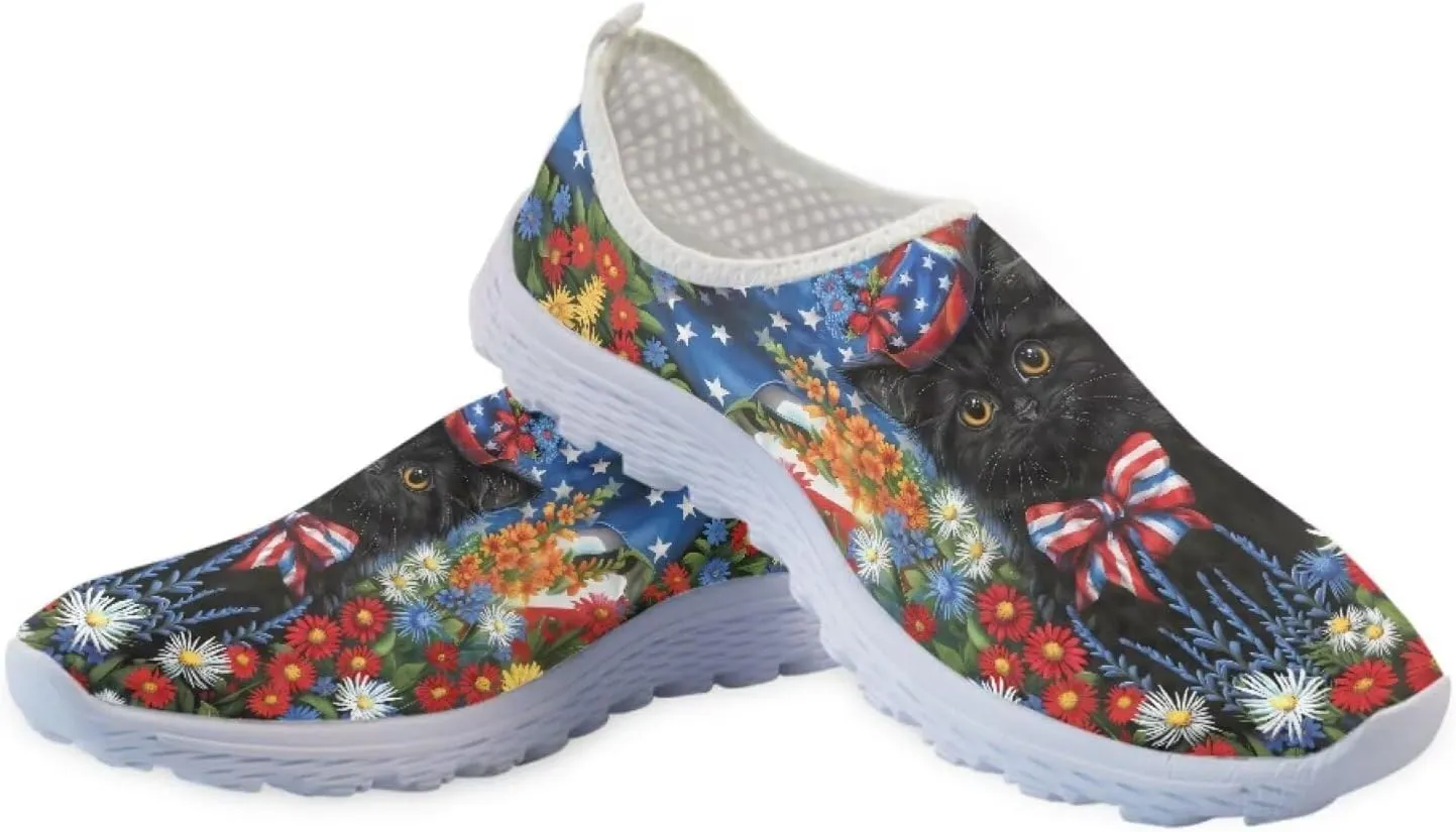 Jeiento Halloween Shoes for Women Men Halloween Party Walking Running Sneaker Shoes Slip-On Breathable Mesh Workout Fashion Shoes
