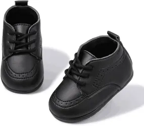 Meckior Infant Baby Boys Girls Classic PU Leather Wedding Loafers Brogue Toddler Oxford Dress Shoes First Steps Walking Flat Lazy Crib Shoe
