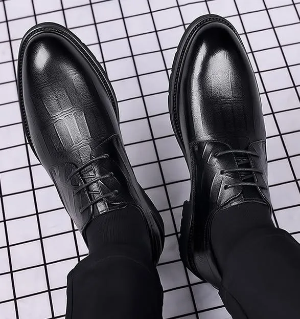 Men's Comfortable Tuxedo Formal Derby Dress Shoes All-Day Wear Brogue Oxfords Classic Wingtip Leather Shoes