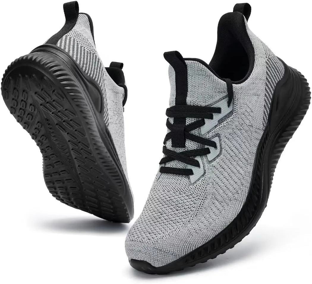 Mens Slip On Wide Walking Shoes Memory Foam Runnning Tennis Shoes Lightweight Breathable Casual Sneakers