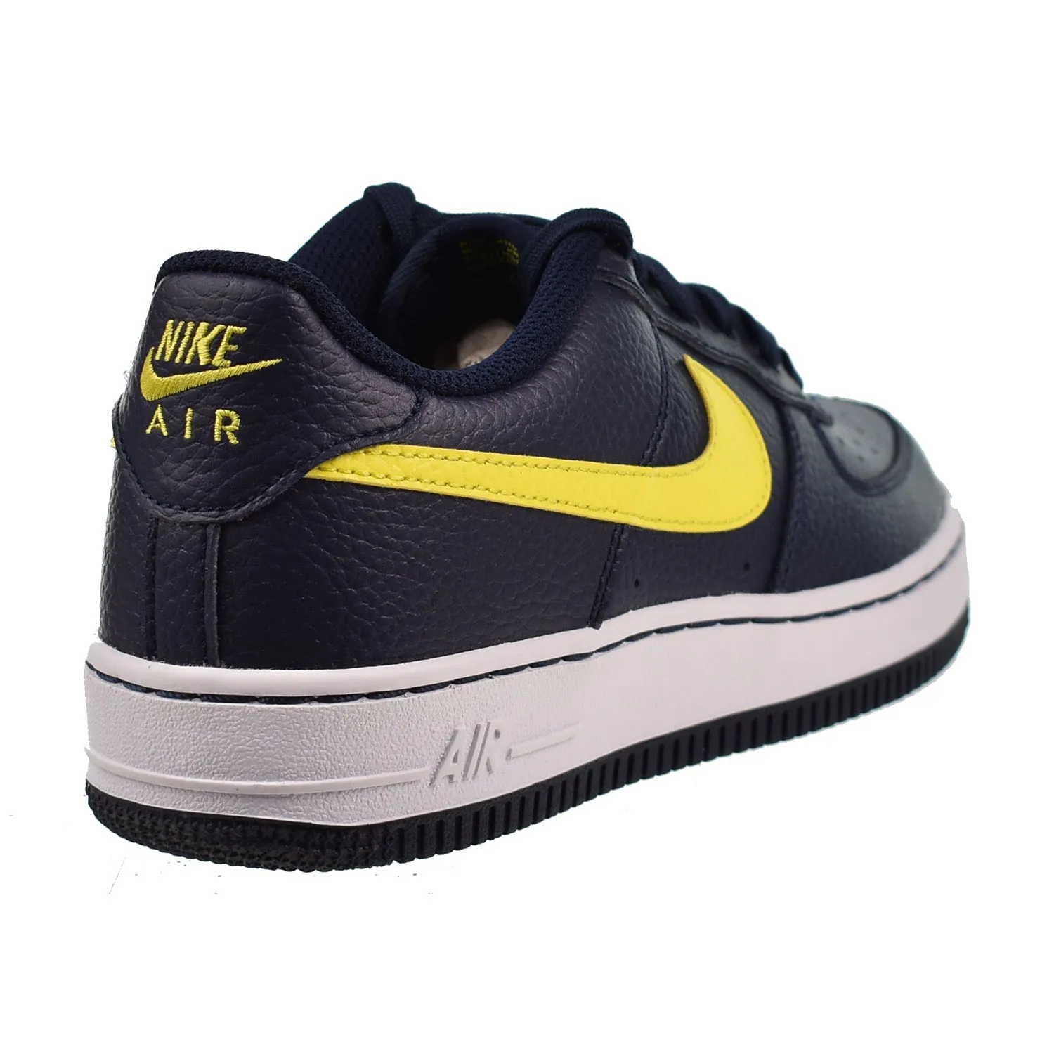 Nike Air Force 1 Low (GS) Big Kids' Shoes Obsidian-Opti Yellow-White