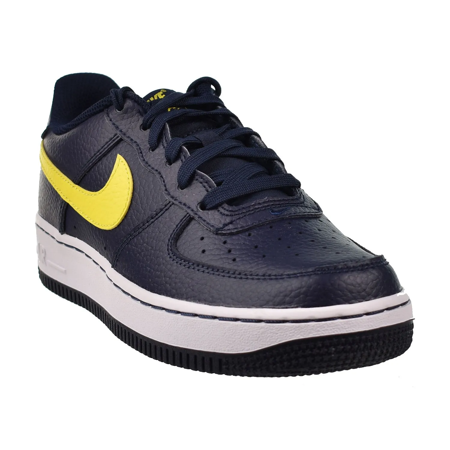 Nike Air Force 1 Low (GS) Big Kids' Shoes Obsidian-Opti Yellow-White