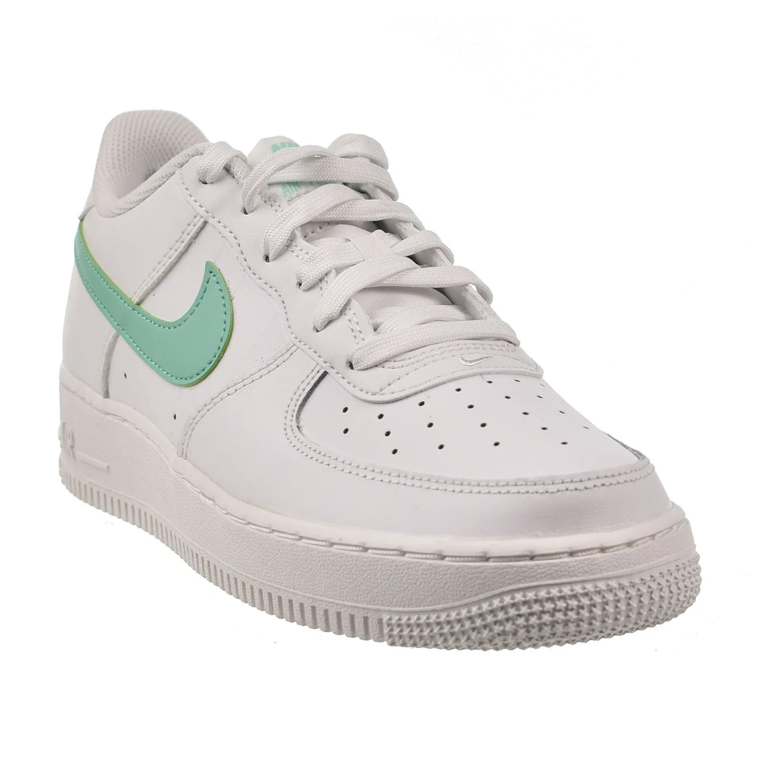 Nike Air Force 1 Low (GS) Big Kids' Shoes White-Emerald Rise