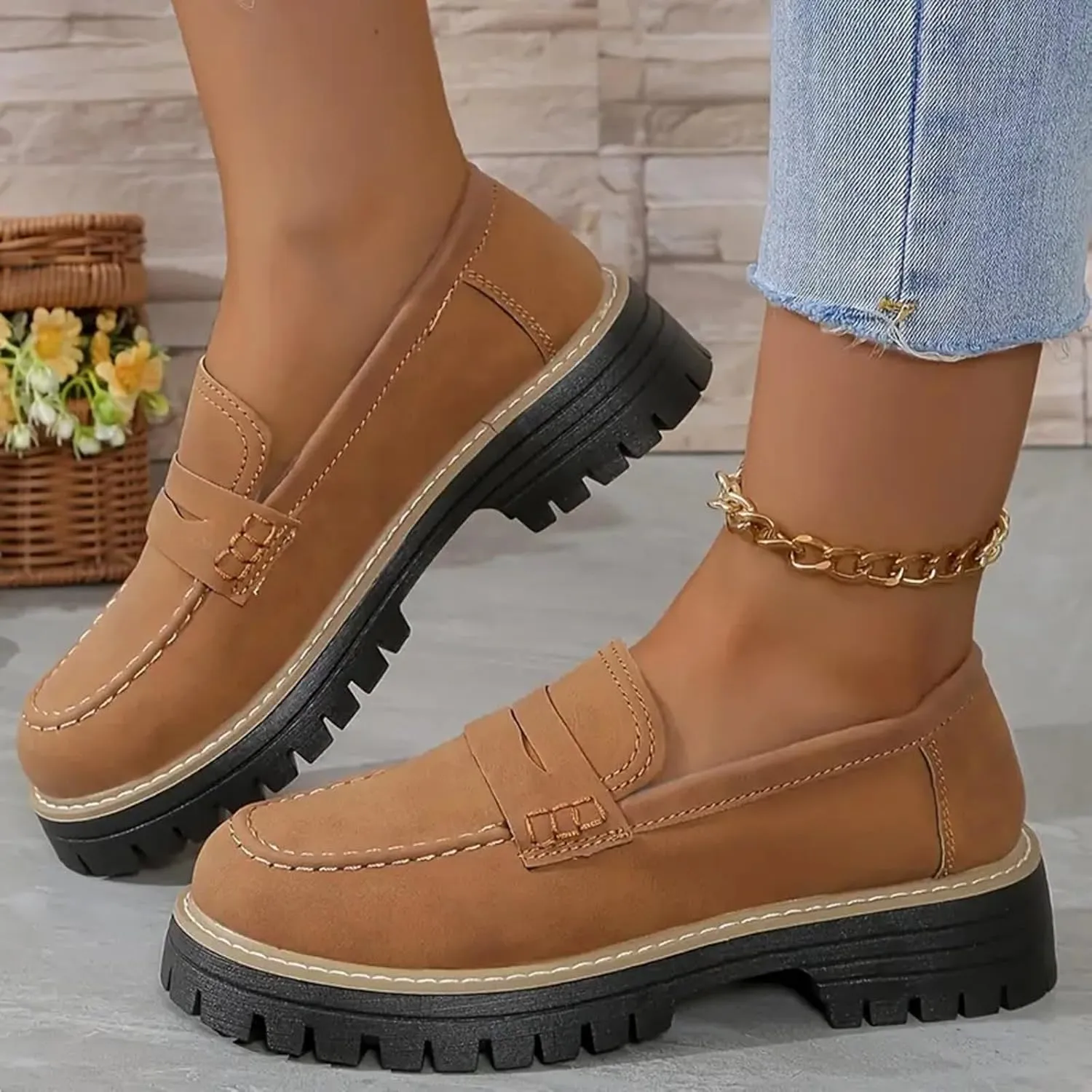 Orthoture-Orthopedic Platform Loafers Comfortable Women's Fashion Loafers Casual Dress Work Loafers Slip-On Walking Shoes