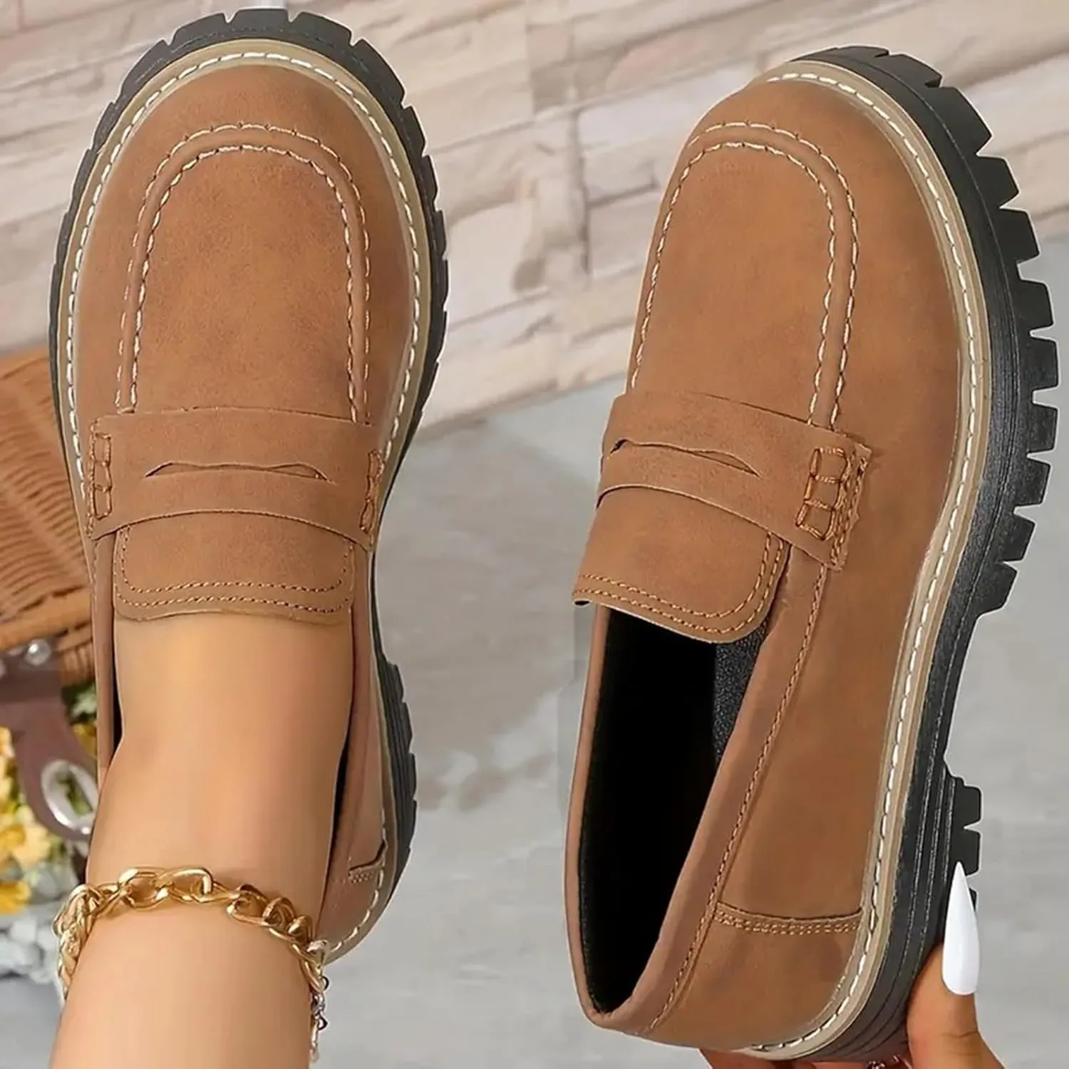Orthoture-Orthopedic Platform Loafers Comfortable Women's Fashion Loafers Casual Dress Work Loafers Slip-On Walking Shoes
