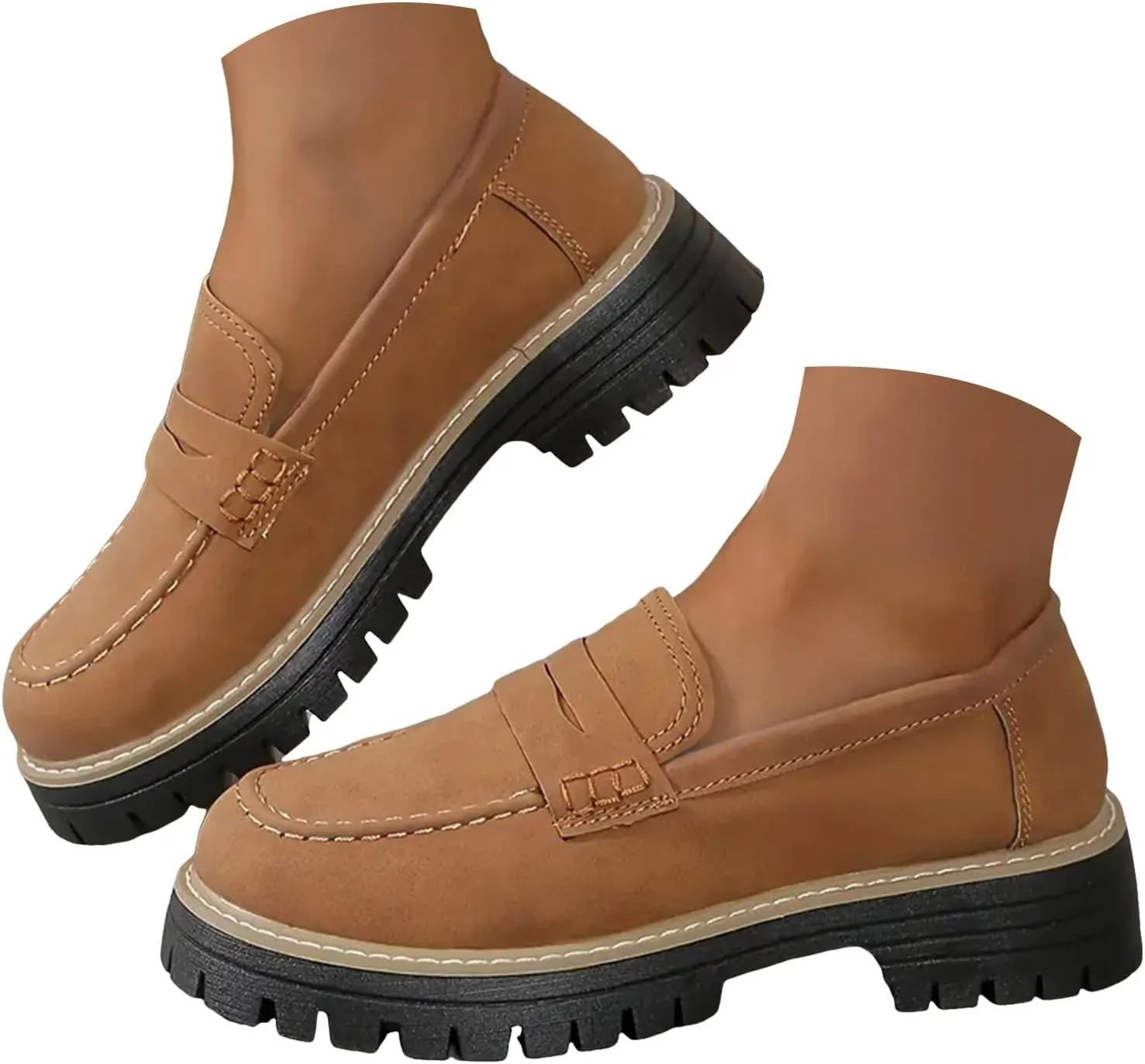 Orthoture-Orthopedic Platform Loafers Comfortable Women's Fashion Loafers Casual Dress Work Loafers Slip-On Walking Shoes