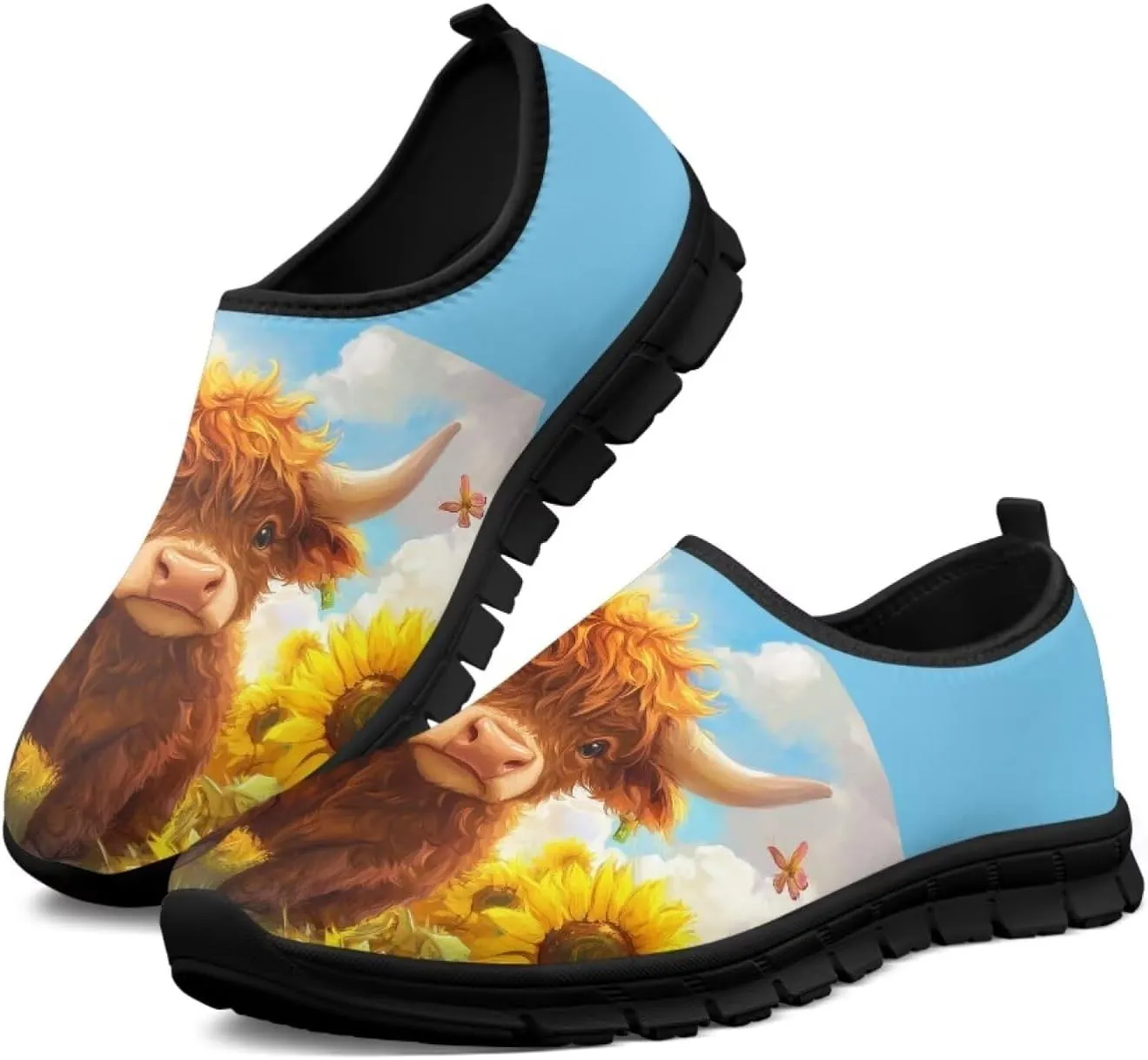Slip On Walking Shoes for Women Art Painted Laofers Womens Casual Travel Flat Shoes Trendy Dressy Shoe