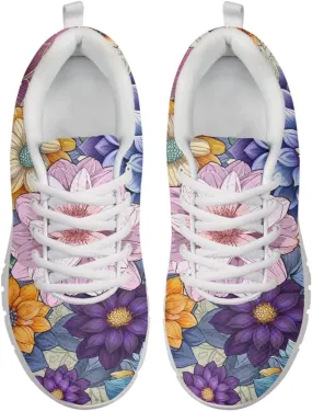 Women Athletic Walking Shoes Lace Up Lightweight Casual Running Shoes Sneaker Gym Travel