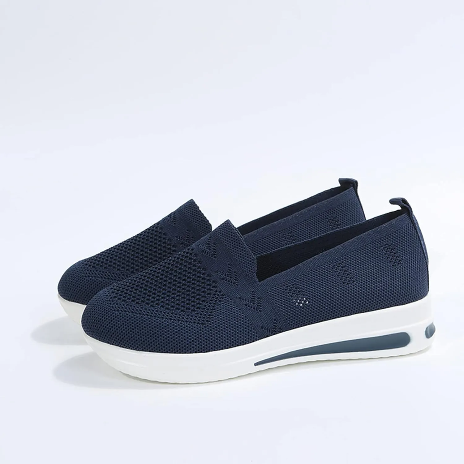 Womens Canvas Slip On Shoes Casual Walking Sneakers Lightweight Flat Fashion Comfortable Elastic Loafers Non Slip