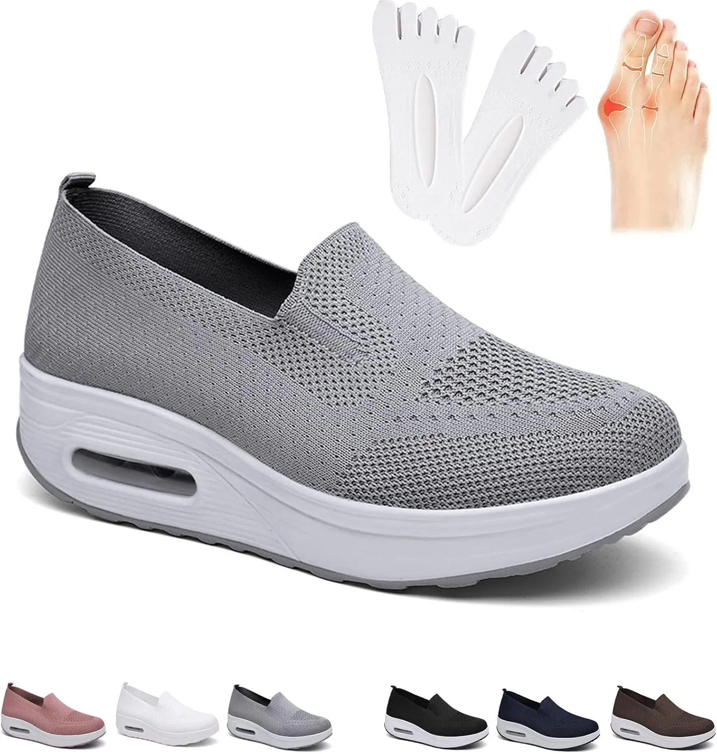 Women's Orthopedic Sneakers, Slip-On Light Air Cushion Orthopedic Sneakers, Womens Orthopedic Sneakers, 2023 New Women's Stylish Breathable Orthopedic Sneakers