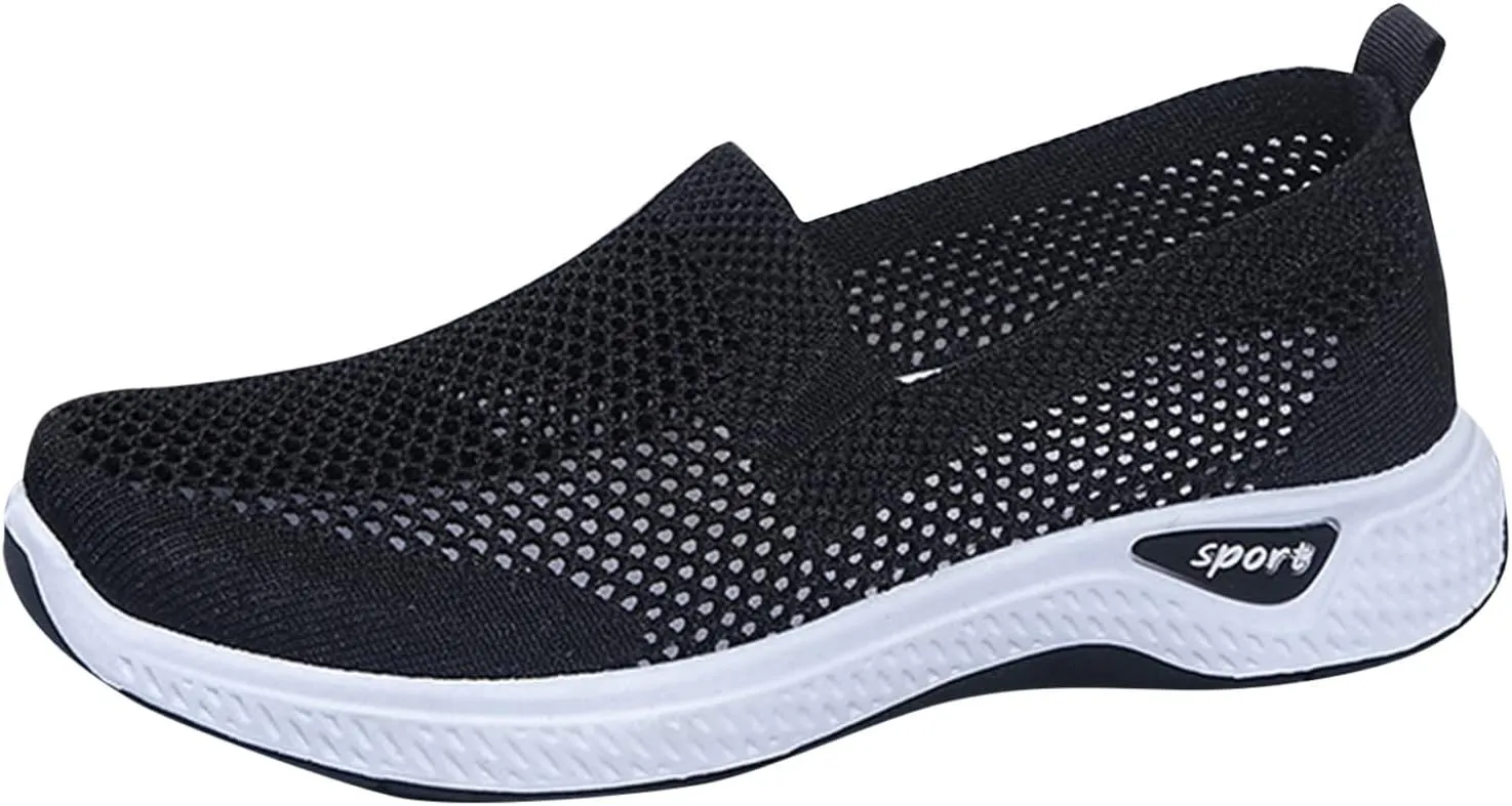 Womens Slip On Loafers Casual Comfortable Walking Shoes Lightweight Canvas Sneakers Non Slip Flat Flats