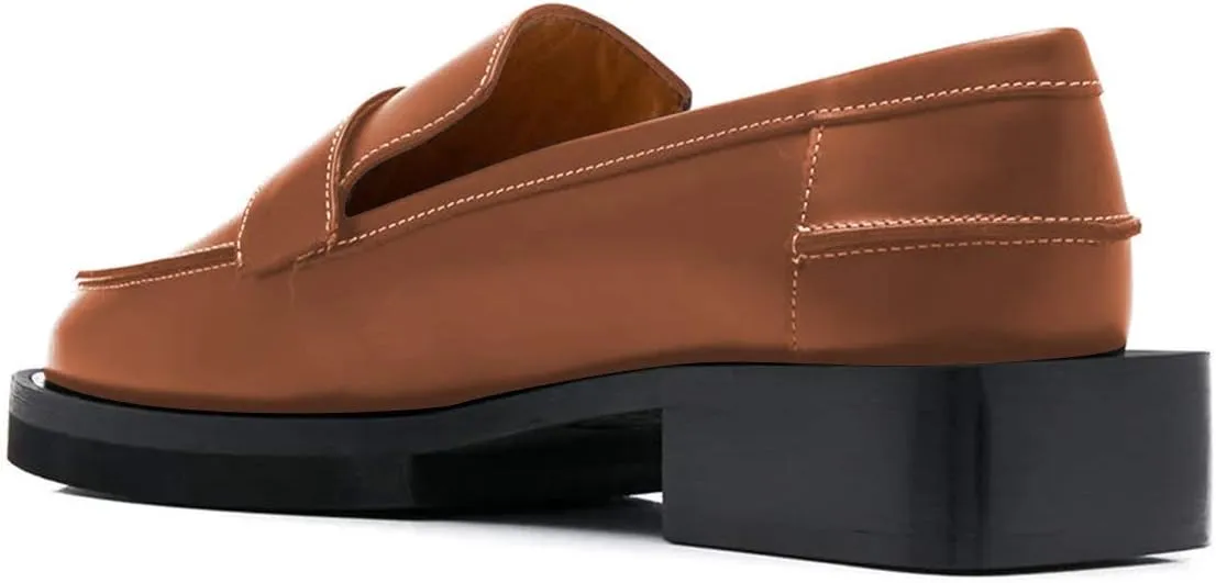 YDN Women Trendy Round Toe Loafers Classic Slip On Low Heel Dress Pumps Comfort Office Walking Shoes Size-4-15 US