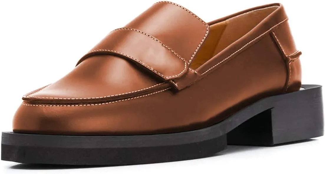 YDN Women Trendy Round Toe Loafers Classic Slip On Low Heel Dress Pumps Comfort Office Walking Shoes Size-4-15 US